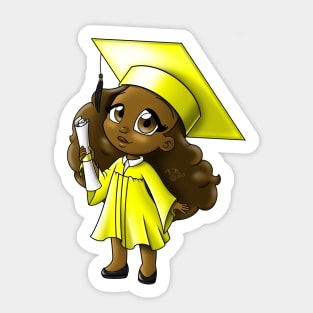 African American Girl Graduate Sticker